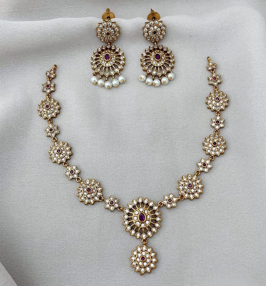 AD Classy Premium Pendant Set with Earrings